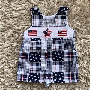 Goodlad 6 month Stars and Stripes smocked outfit